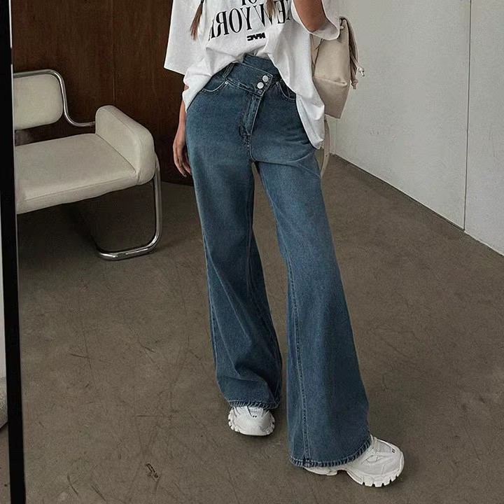 レディースワイドパンツ レディース ゆったりデニムワイドパンツ 着痩せ効果抜群