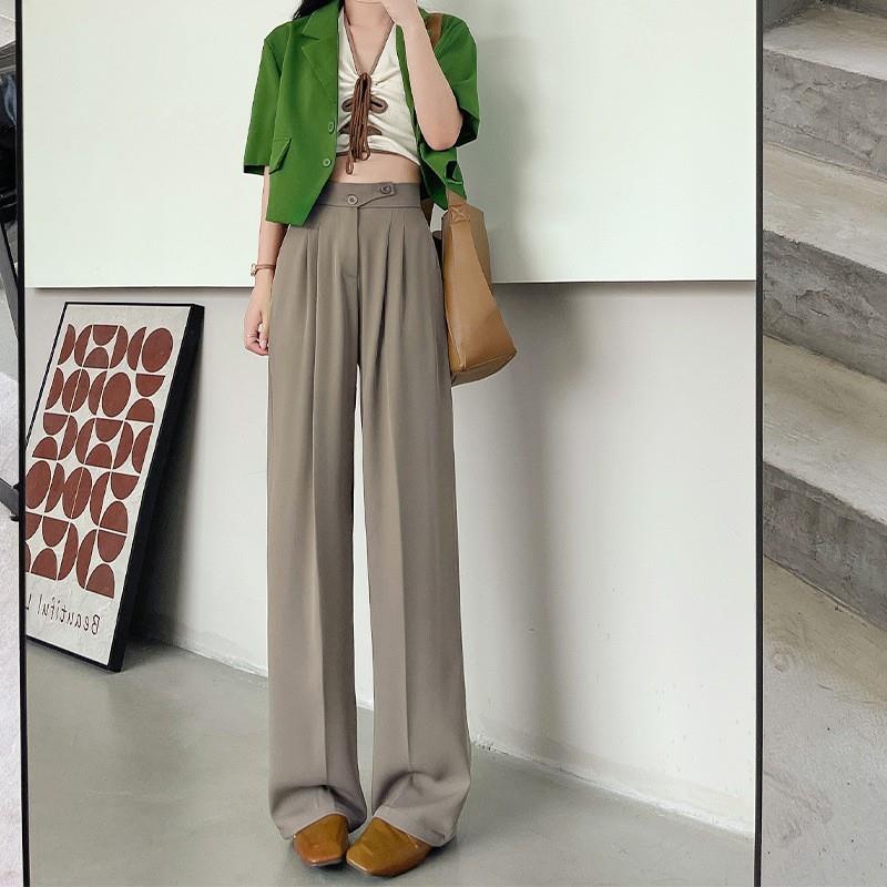 レディースワイドパンツ ハイウエストタックワイドパンツ
