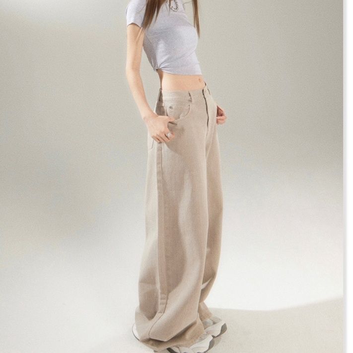 レディースワイドパンツ ゆったりドレープ チノワイドパンツ
