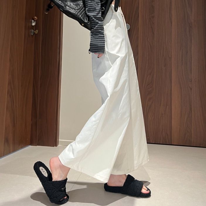 レディースワイドパンツ 上品シルエット ワイドチノパンツ