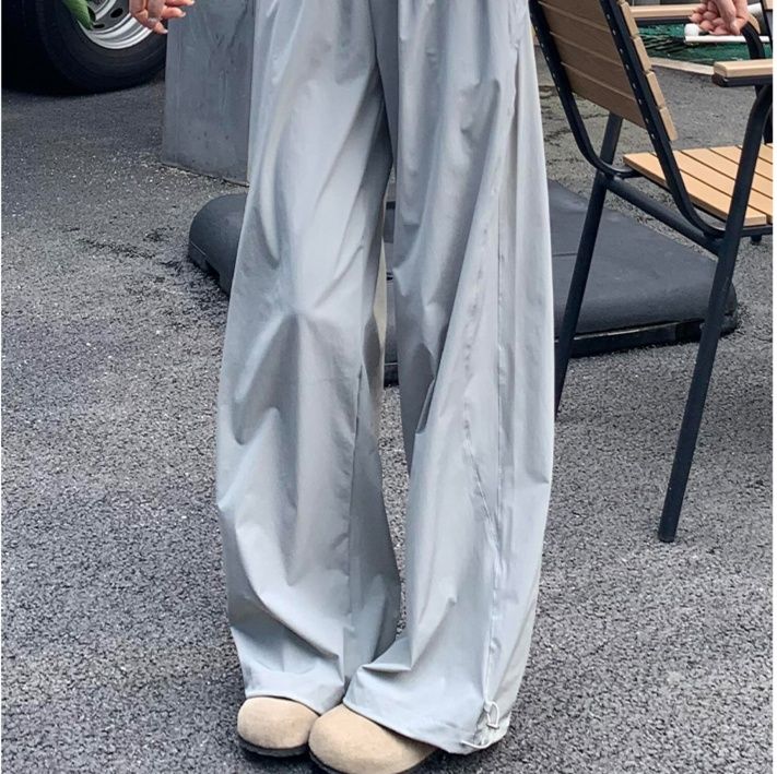 レディース ゆったりストレートワイドパンツ