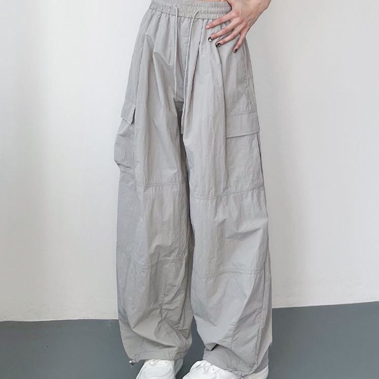 レディースワイドパンツ ゆったりカーゴポケット付パンツ