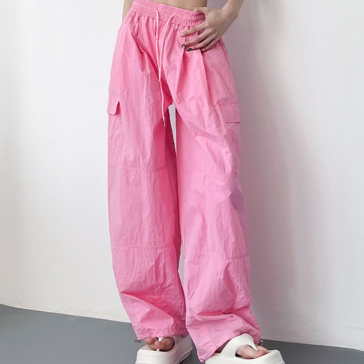 レディースワイドパンツ ゆったりカーゴポケット付パンツ