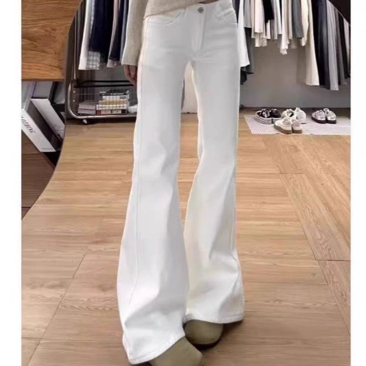 レディースワイドパンツ すっきり美脚フレアチノパンツ