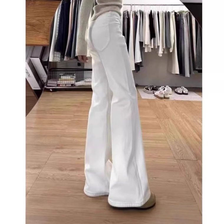 レディースワイドパンツ すっきり美脚フレアチノパンツ
