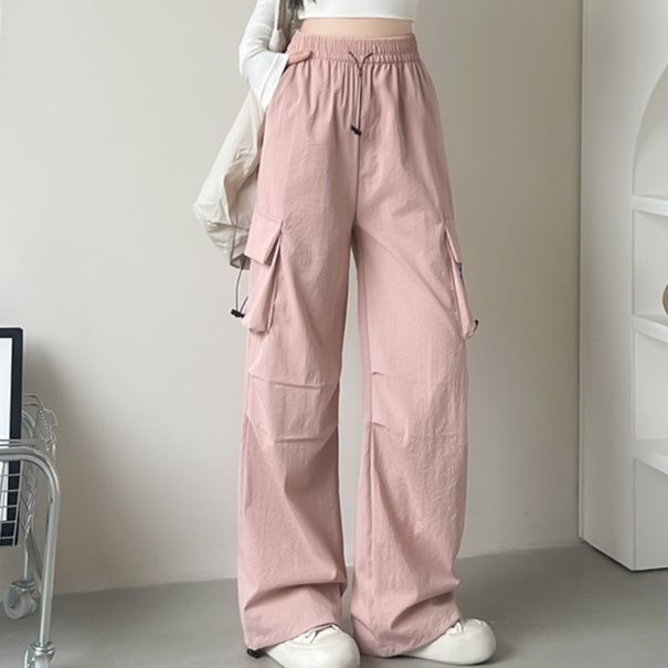レディースワイドパンツ ゆったり楽ちんサイドポケットワイドパンツ