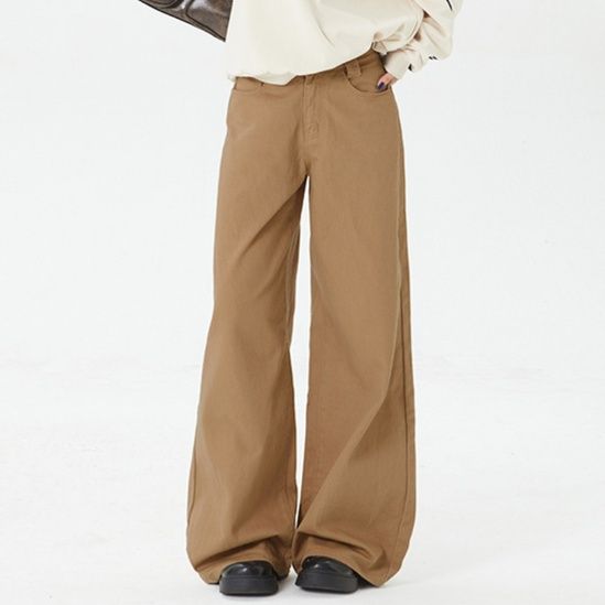 レディースワイドパンツ ゆったりシルエットのベーシックパンツ