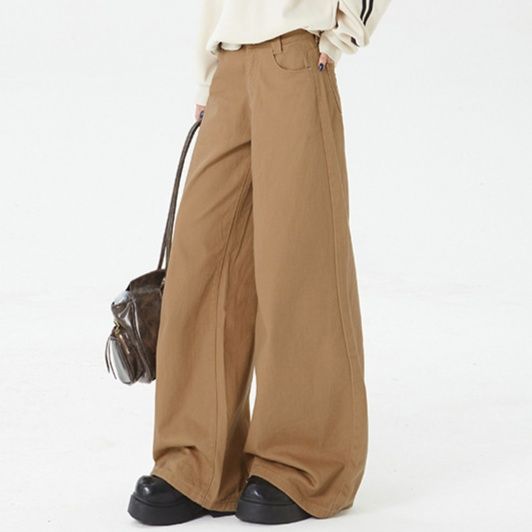 レディースワイドパンツ ゆったりシルエットのベーシックパンツ