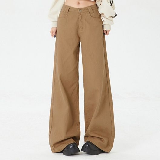 レディースワイドパンツ ゆったりシルエットのベーシックパンツ