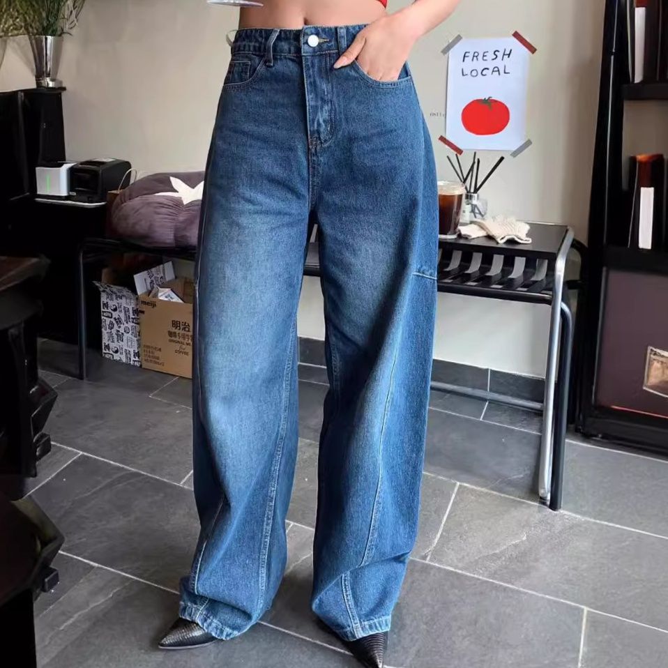 レディースワイドパンツ ゆったりシルエット 大人のデニムパンツ