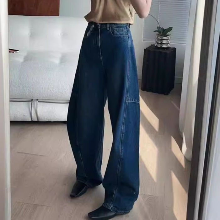 レディースワイドパンツ ゆったりシルエット 大人のデニムパンツ
