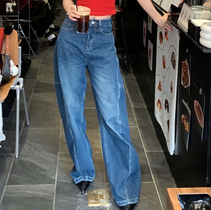 レディースワイドパンツ ゆったりシルエット 大人のデニムパンツ