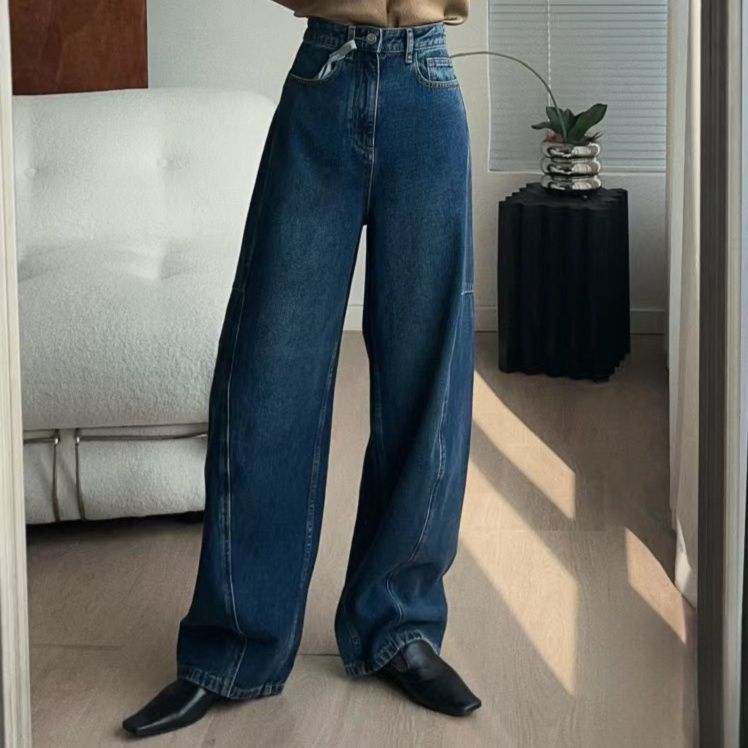 レディースワイドパンツ ゆったりシルエット 大人のデニムパンツ
