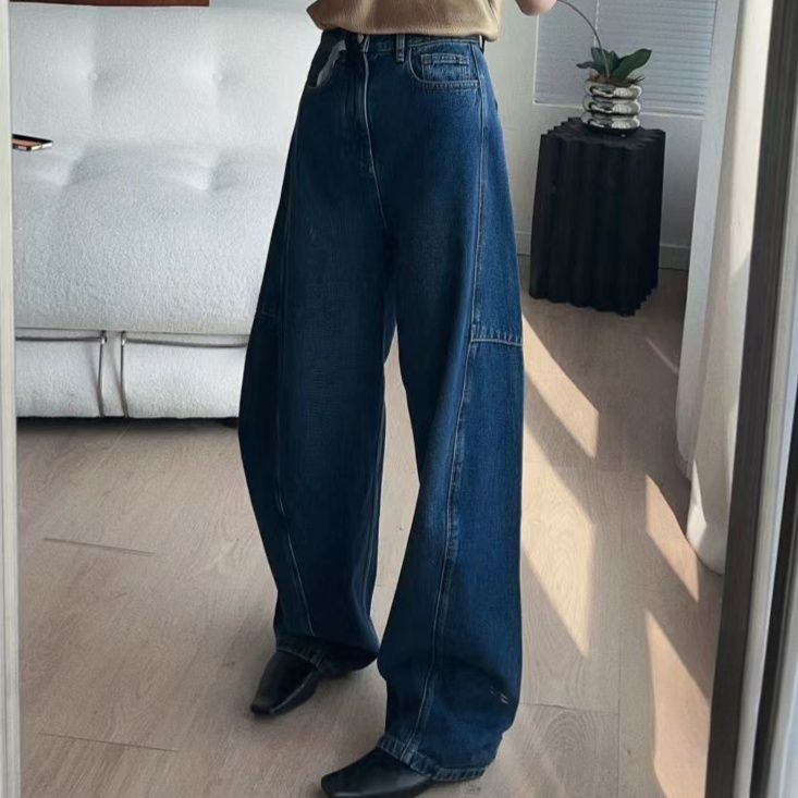 レディースワイドパンツ ゆったりシルエット 大人のデニムパンツ