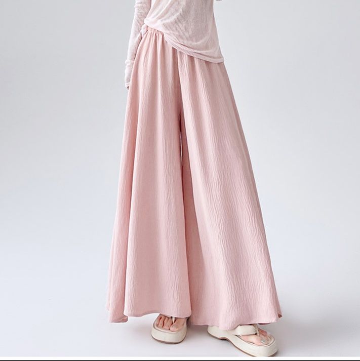 レディースワイドパンツ ふんわり優雅なマキシスカンツ