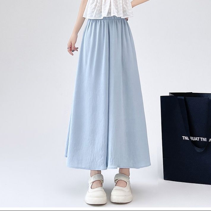 レディースワイドパンツ ふんわり優雅なマキシスカンツ