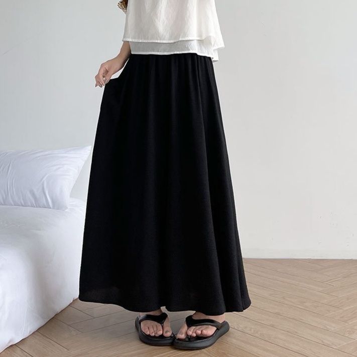 レディースワイドパンツ なめらか揺れ感ロングスカーチョ