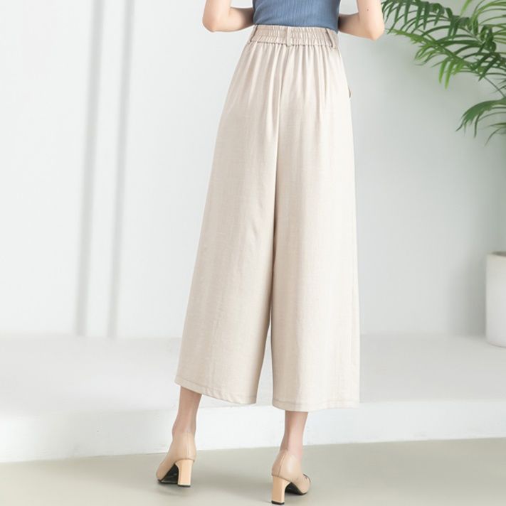 レディースワイドパンツ 上品シルエット タックワイドパンツ