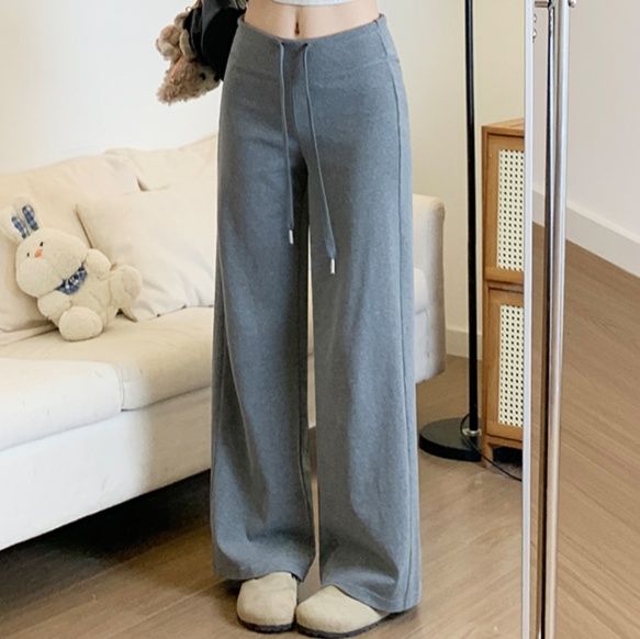 レディースワイドパンツ ゆったり快適ドレープワイドパンツ