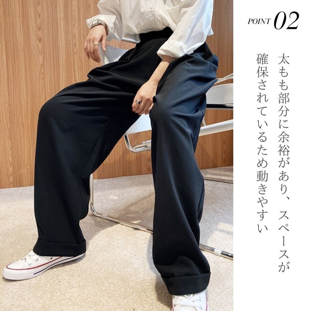 レディースワイドパンツ 高見え ハイウエスト タックワイドパンツ レディース