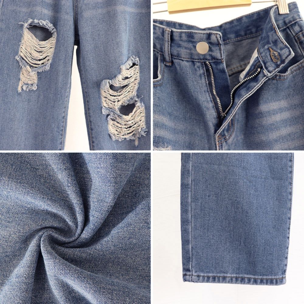 レディースワイドパンツ ハイウエストクラッシュデニムワイドパンツ
