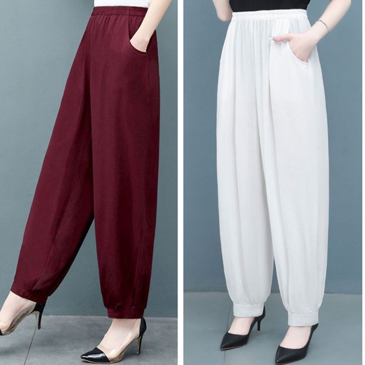 レディースワイドパンツ ふんわりシルエットテーパードパンツ