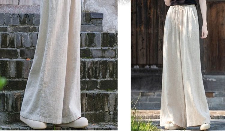 レディースワイドパンツ 風を纏う麻素材のゆったりパンツ