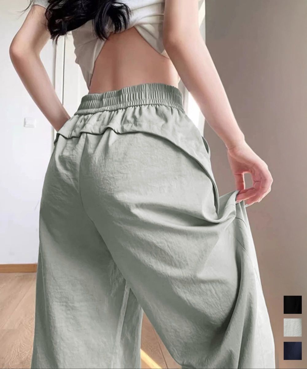 レディースワイドパンツ レディース ハイウエスト ワイドパンツ 薄手 その他