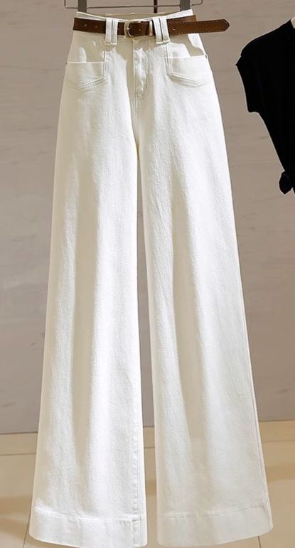 レディースワイドパンツ 洗練デニムワイドパンツ
