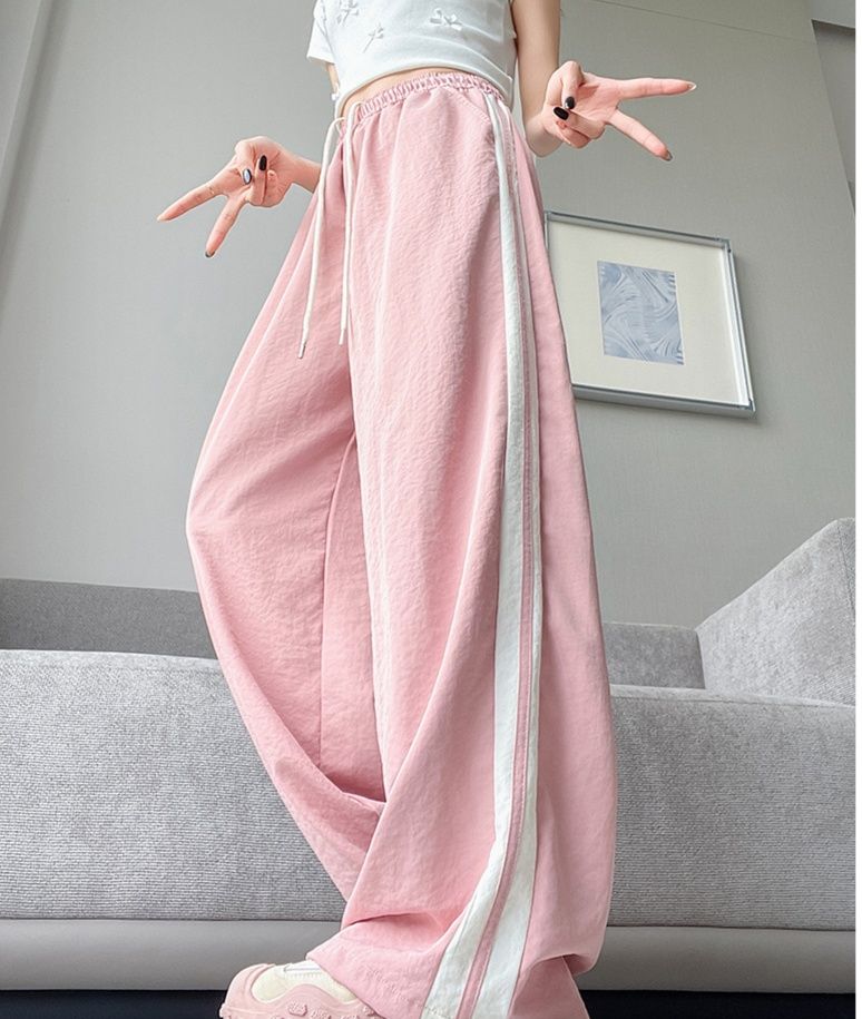 レディースワイドパンツ サイドラインゆったりワイドパンツ