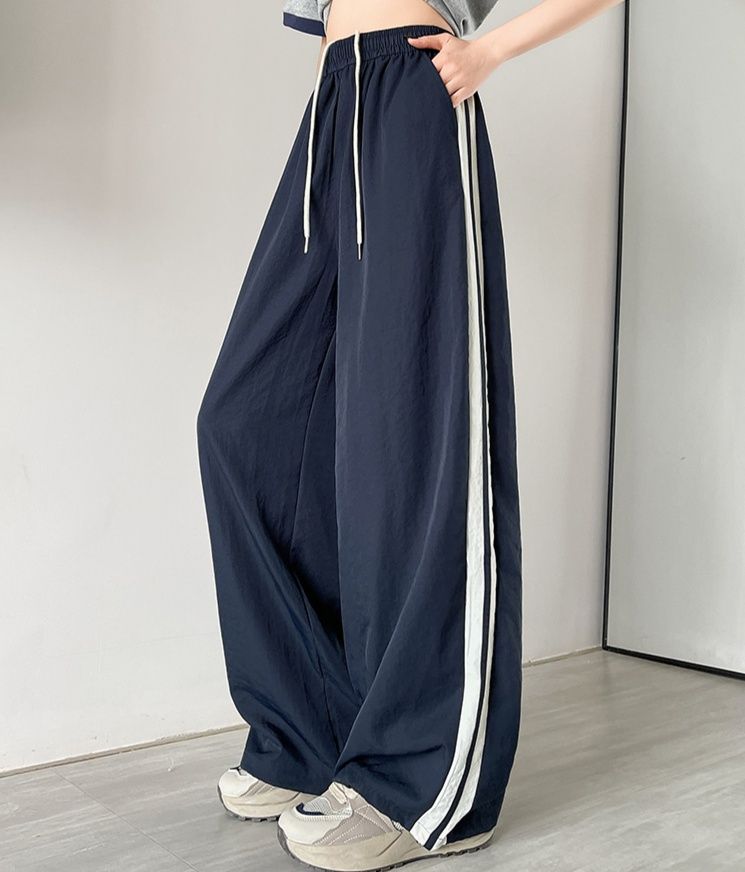 レディースワイドパンツ サイドラインゆったりワイドパンツ