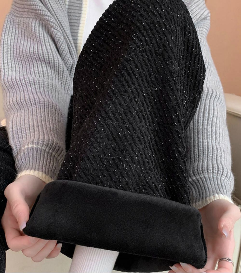 レディースワイドパンツ 斜めストライプ ハイウエストワイドパンツ 裏起毛 その他