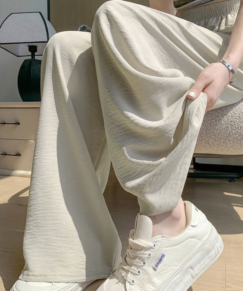 レディースワイドパンツ 綿麻リネンワイドパンツ きれいめ美脚