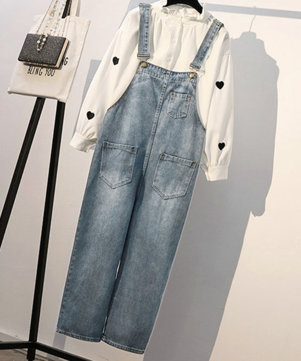 レディースワイドパンツ ゆったりデニムサロペット ワイドパンツ レディース