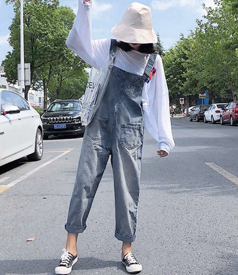レディースワイドパンツ ゆったりデニムサロペット ワイドパンツ レディース