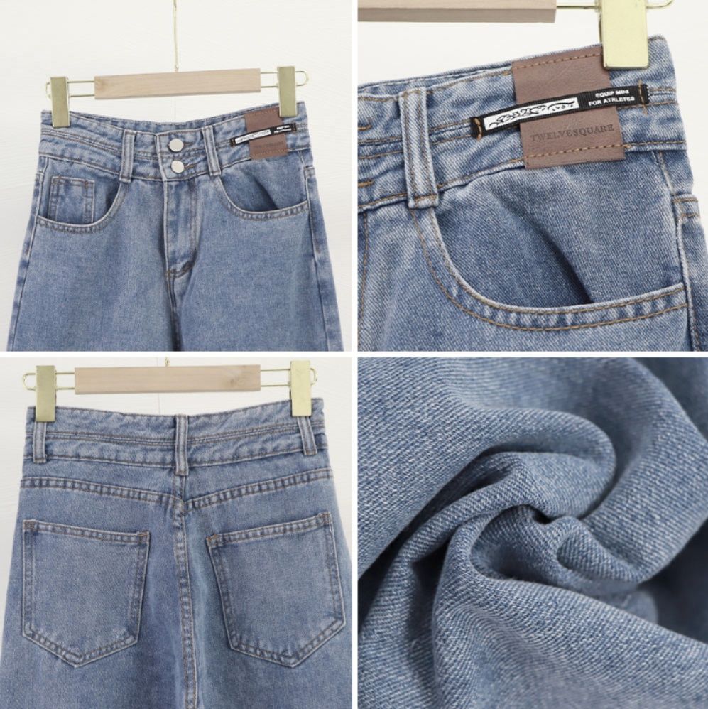 レディースワイドパンツ ハイウエストデニムワイドパンツ 美脚シルエット