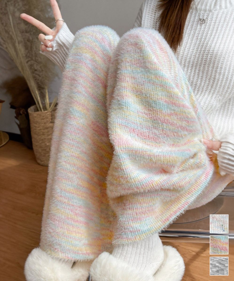 レディースワイドパンツ 韓国風スウェットワイドパンツ ゆったりルームウェア