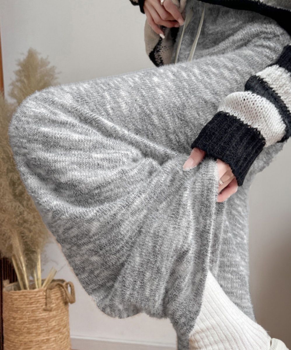 レディースワイドパンツ 韓国風スウェットワイドパンツ ゆったりルームウェア