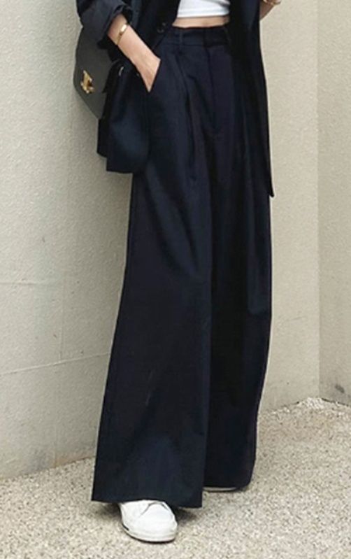 レディースワイドパンツ 着痩せハイウエストタックパンツ レディース ロング丈ワイドパンツ