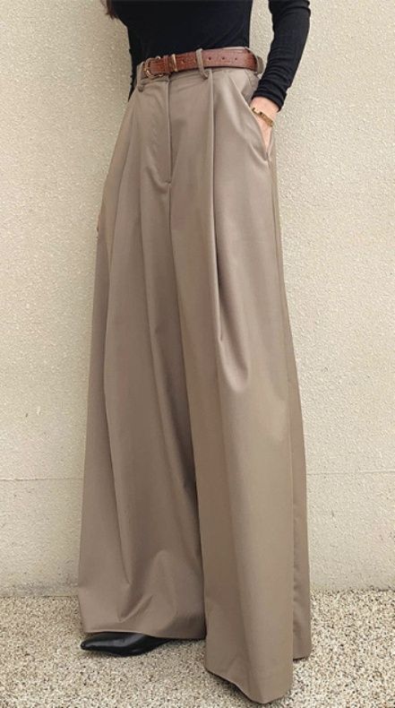 レディースワイドパンツ 着痩せハイウエストタックパンツ レディース ロング丈ワイドパンツ