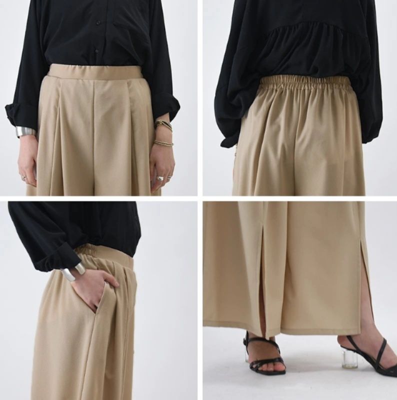 レディースワイドパンツ 美脚スカーチョ 体型カバー ワイドパンツ レディース着回し