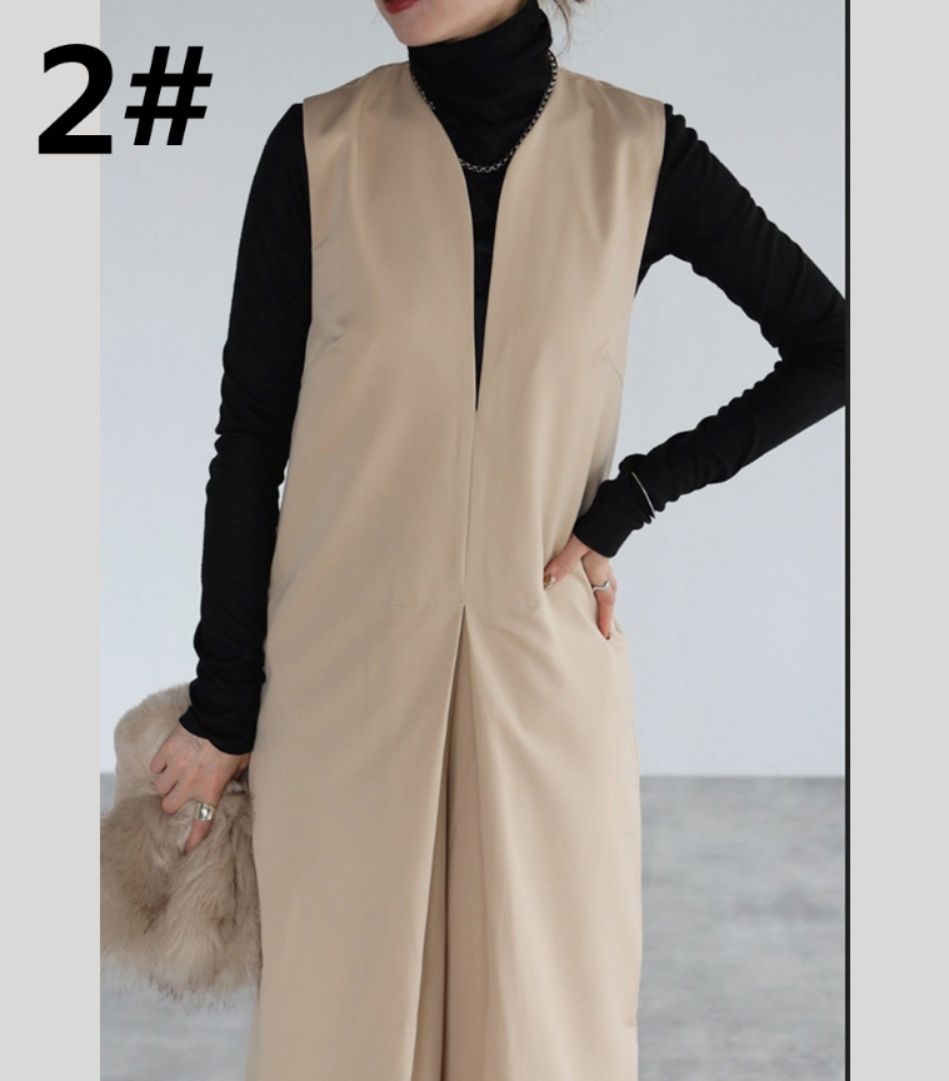 レディースワイドパンツ 袖なしサロペット ゆったりワイドパンツ 連体服 その他女性用