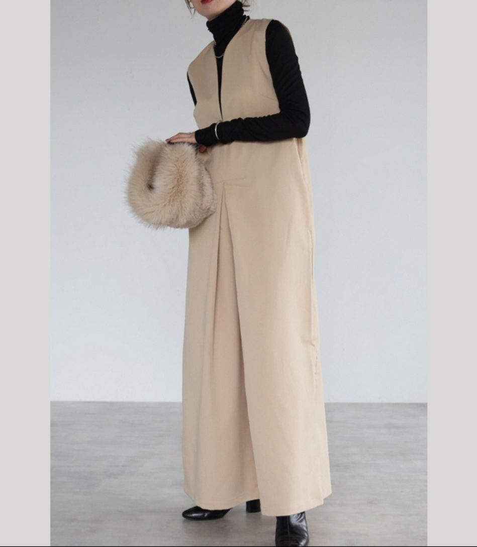 レディースワイドパンツ 袖なしサロペット ゆったりワイドパンツ 連体服 その他女性用