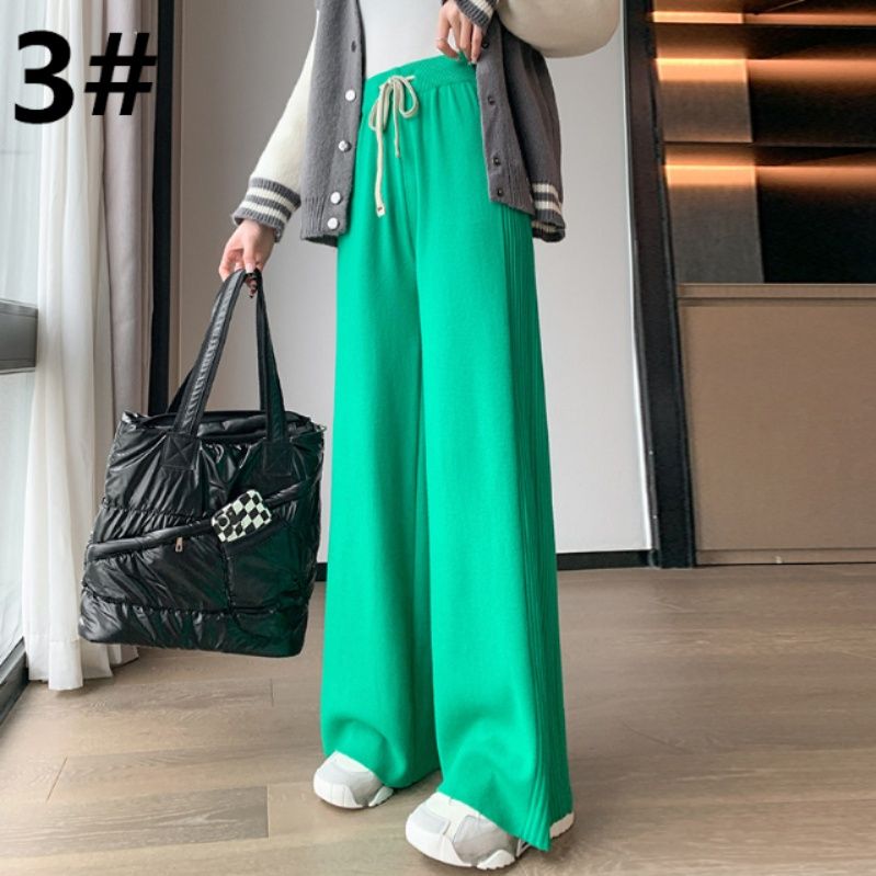 レディースワイドパンツ 着痩せハイウエストワイドパンツ女性用ロング丈