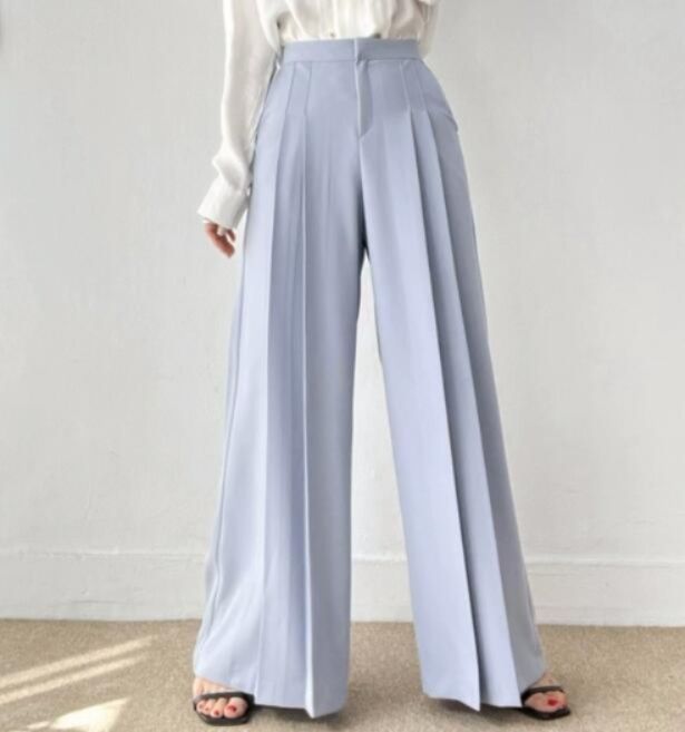 レディースワイドパンツ レディース ハイウエスト タックパンツ ワイドパンツ