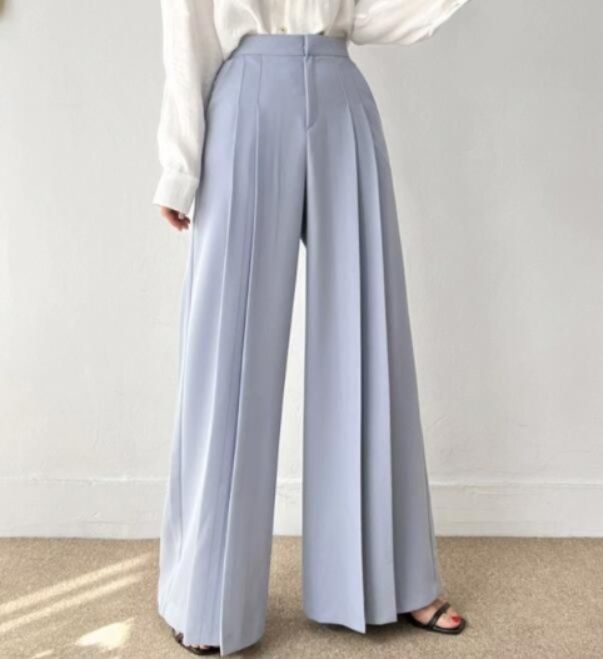 レディースワイドパンツ レディース ハイウエスト タックパンツ ワイドパンツ
