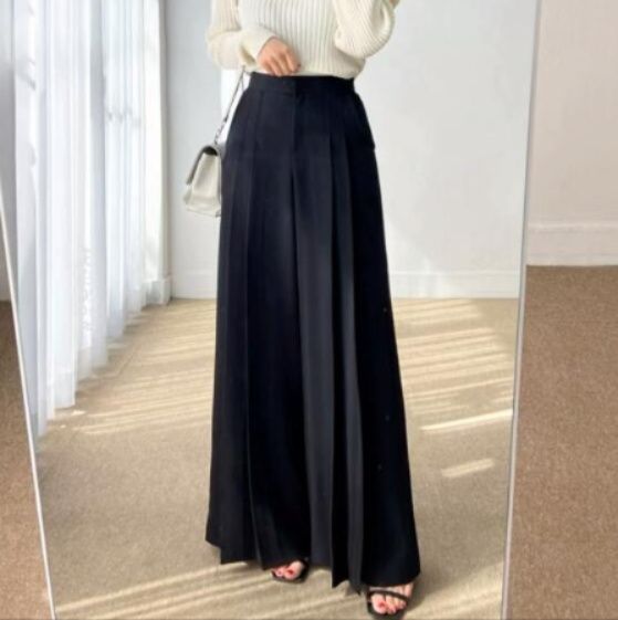 レディースワイドパンツ レディース ハイウエスト タックパンツ ワイドパンツ