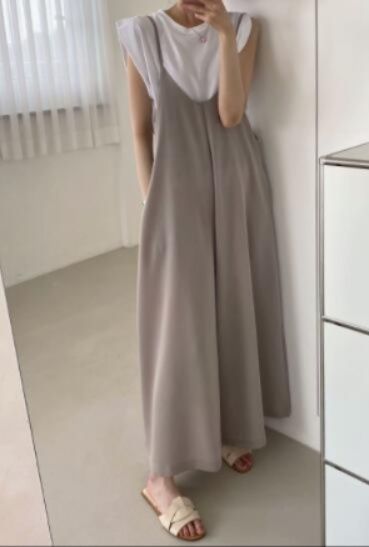 レディースワイドパンツ 女性用サロペットワイドパンツ オーバーオール風ボトムス