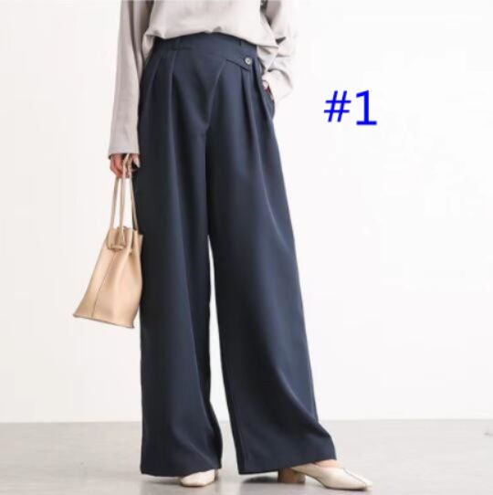 レディースワイドパンツ レディース ハイウェスト タックパンツ 通勤 ワイドパンツ