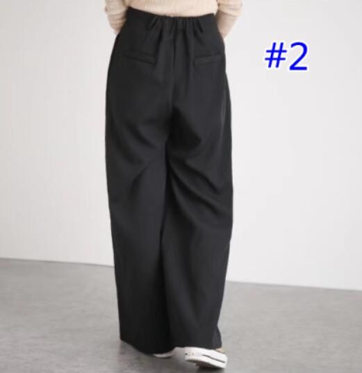 レディースワイドパンツ レディース ハイウェスト タックパンツ 通勤 ワイドパンツ